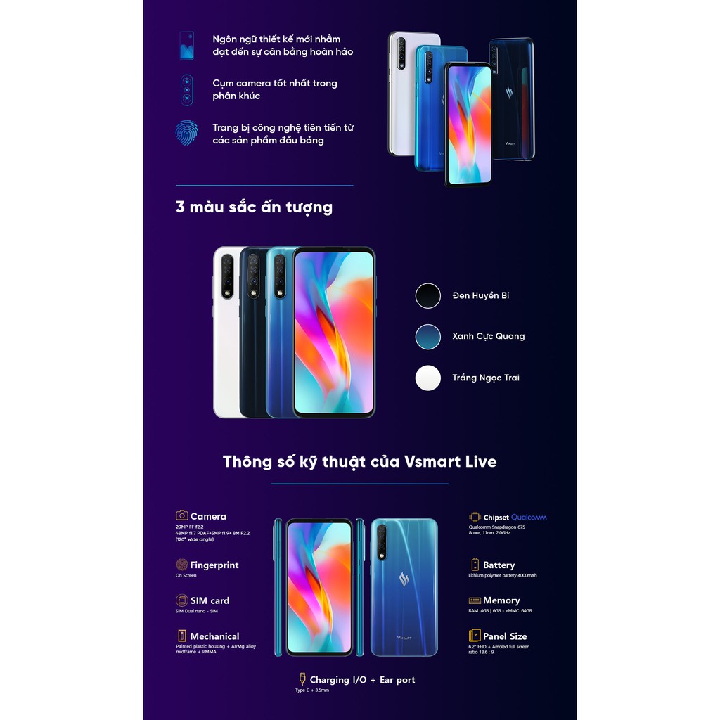Điện thoại Vsmart Live mới 100% Full box | BigBuy360 - bigbuy360.vn