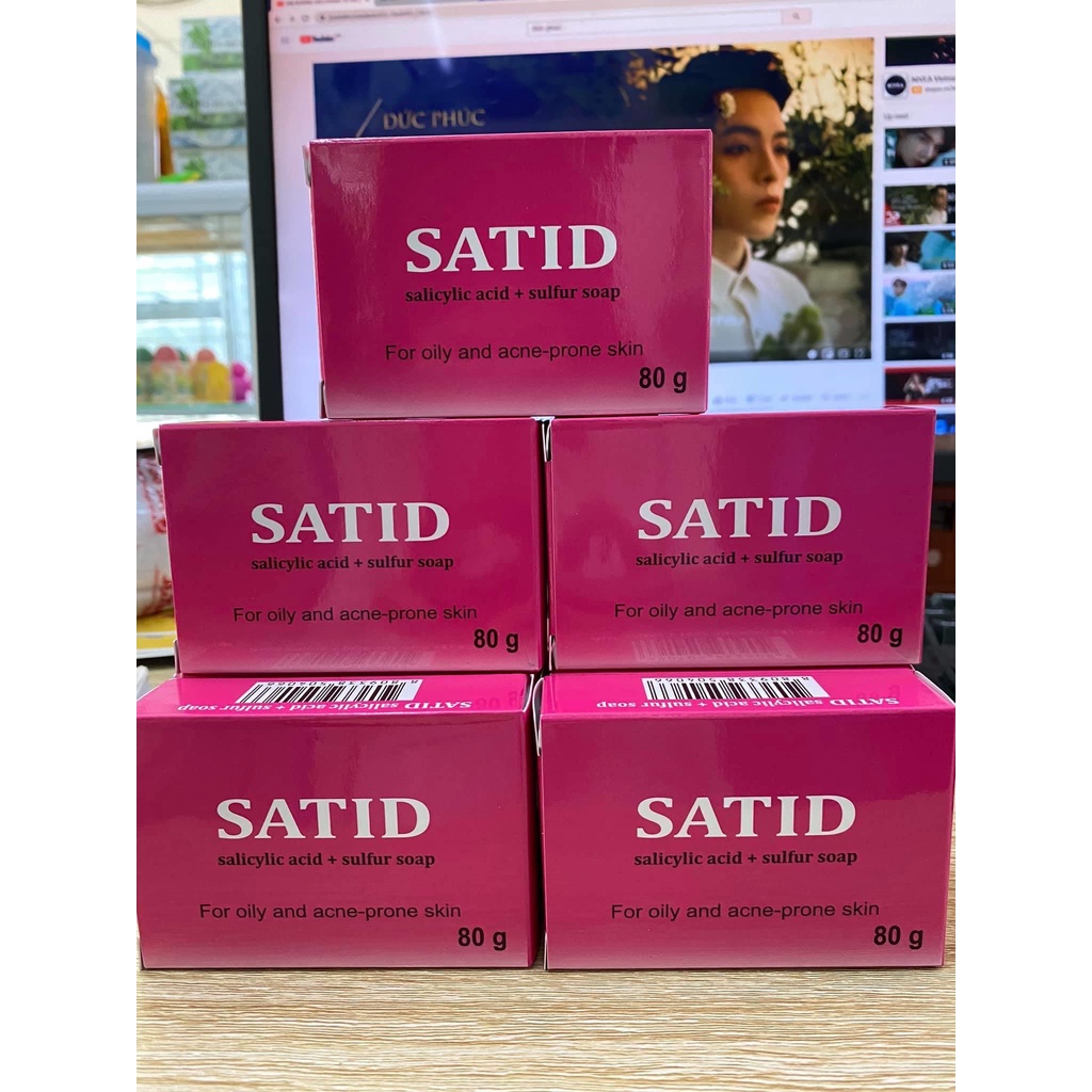 Xà phòng ngừa mụn lưng Satid bánh 80g, giảm thâm, viêm nang lông hiệu quả | BigBuy360 - bigbuy360.vn