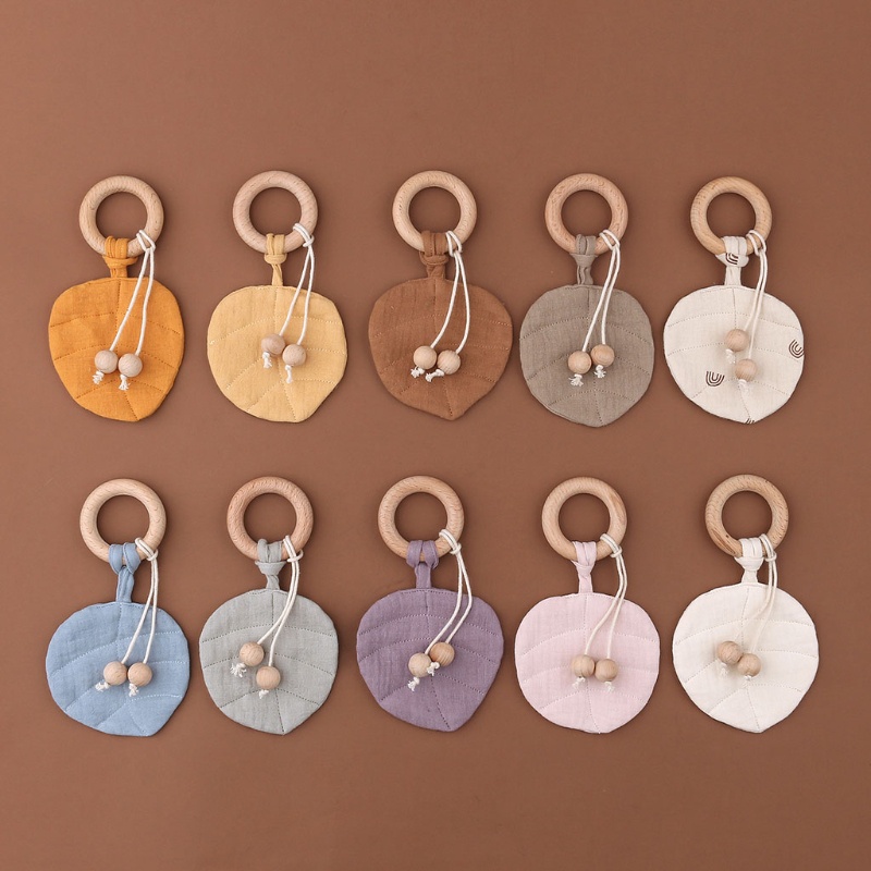 1 Đồ Chơi Lắc Cầm Tay Hình Chiếc Lá Bằng Gỗ An Toàn Dành Cho Trẻ