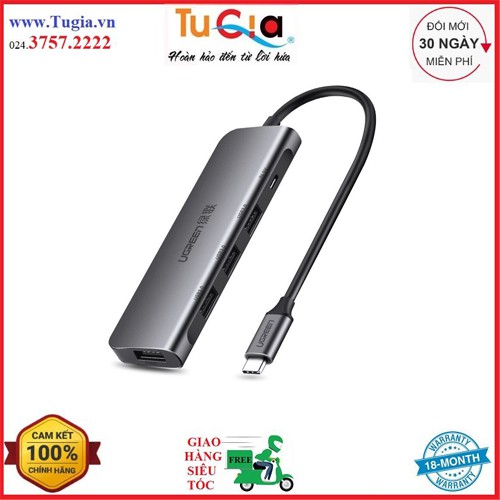 Hub USB Type C đa năng ra 4 USB,, 1 USB TYPE C hỗ trợ nguồn micro USB 5V Ugreen 50979 - Hàng chính hãng