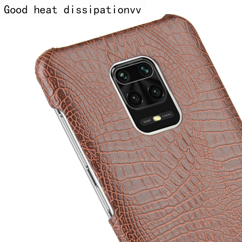 Xiaomi Poco M2 Pro Casing Fashion Crocodile Pattern Hard PC PU Leather Back Cover Hard Plastic Case Phone Cover