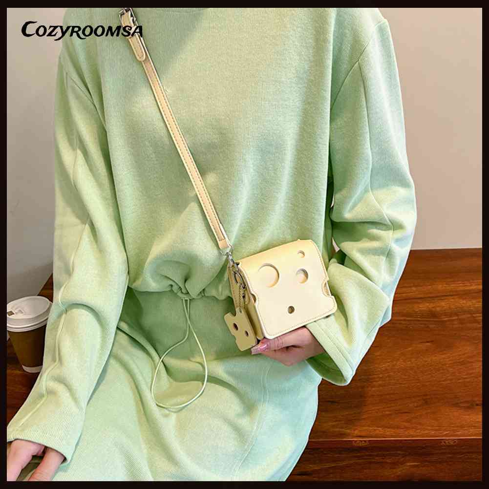 Túi Đeo Chéo Mini Hình Phô Mai Thời Trang Cho Nữ