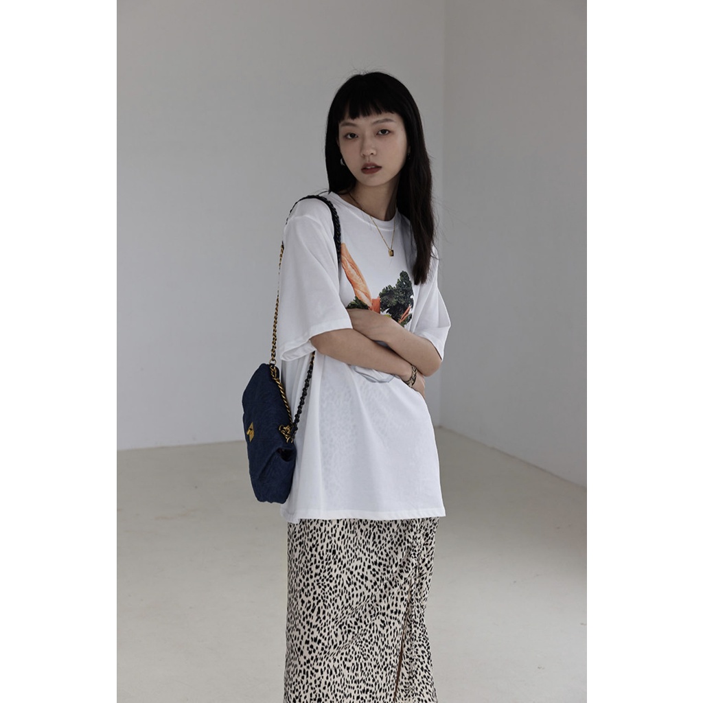 Áo thun nữ form rộng đẹp tay lỡ kiểu hàn quốc chất vải cotton AT174 Miucho in hoạt tiết