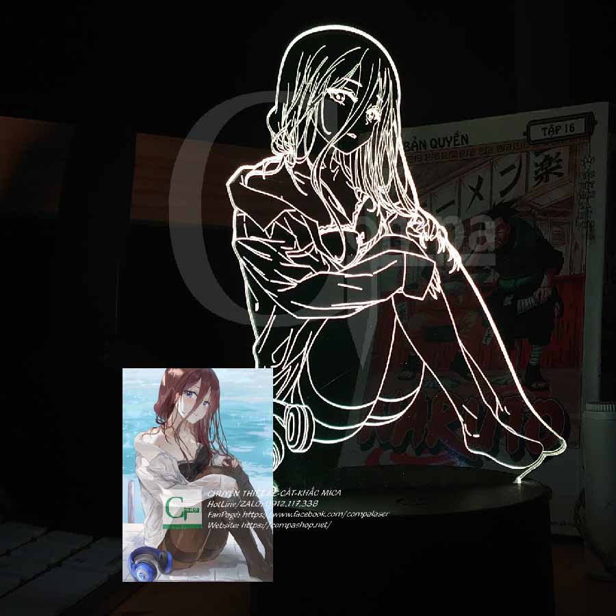 Đèn Ngủ Anime LED 3D Gotobun no Hanayome Miku Nakano Type 01 AGNH0201 16 màu tùy chỉnh - COMPA SHOP