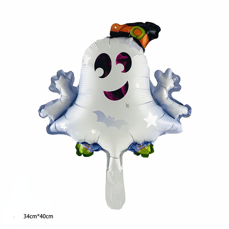 Bong Bóng Nhôm Hình Đầu Lâu / Dơi / Bí Ngô / Nhện Hoạt Hình Trang Trí Halloween