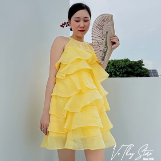 Đầm Voan nhiều tầng Pastel