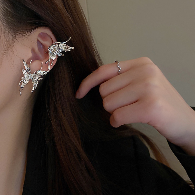 Bông Tai Hình Bướm Đính Đá Phong Cách Âu Mỹ