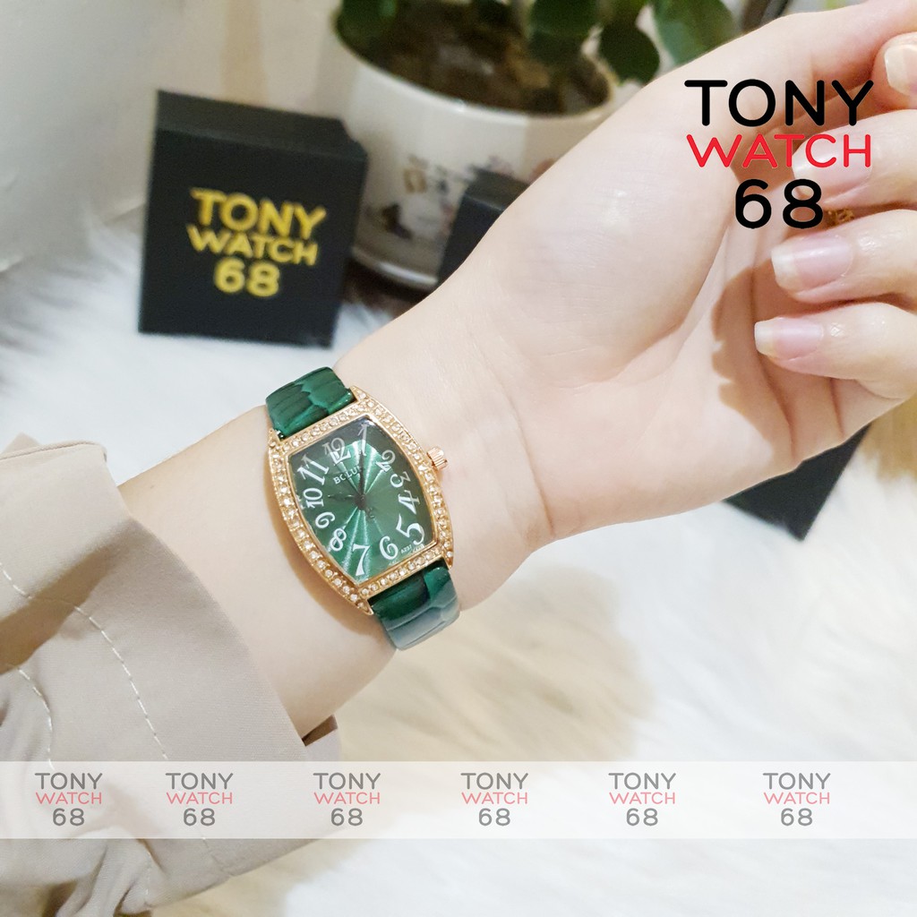 Đồng hồ nữ Bolun bầu dục dây da viền mạ vàng chống nước chính hãng Tony Watch 68 | BigBuy360 - bigbuy360.vn