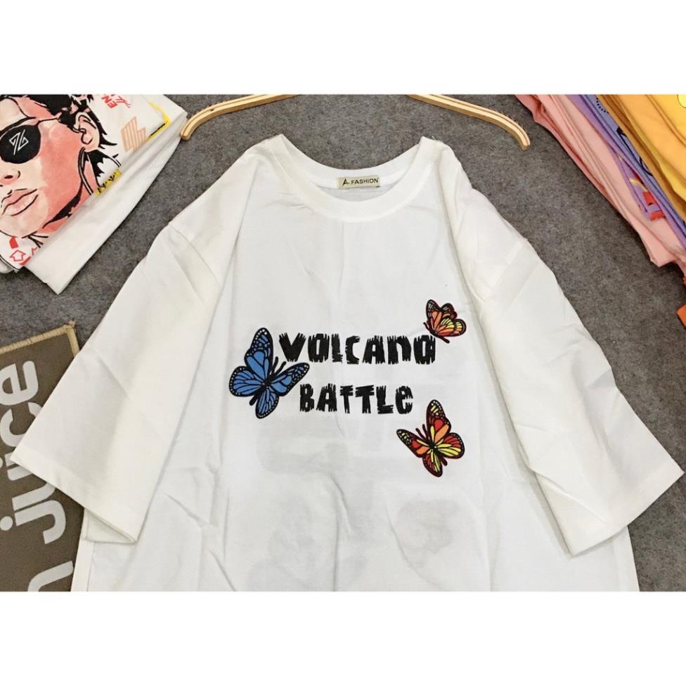 Áo thun UNISEX tay lỡ VB in 2 mặt cotton (V56)