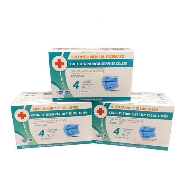 [HỘP 50 CÁI] Khẩu trang y tế 4 lớp - An toàn đạt tiêu chuẩn