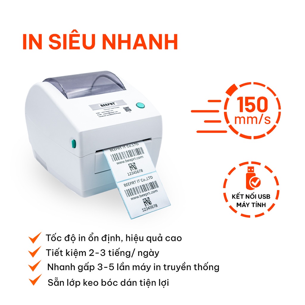 Máy in AYIN 290 in đơn GHTK,GHN, đơn sàn TMĐT, hoá đơn bán hàng,in tem nhãn, ghi chú bảo hành 15 tháng