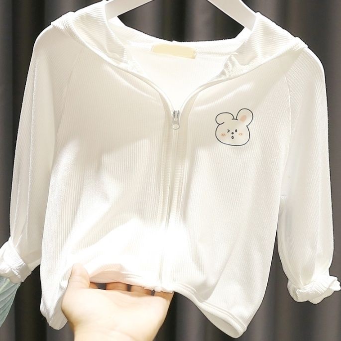 Áo Khoác Chống Nắng Vải Lụa Lạnh Mềm Thoáng Khí Thời Trang Xuân Hè Cho Bé Gái 1-5 Tuổi