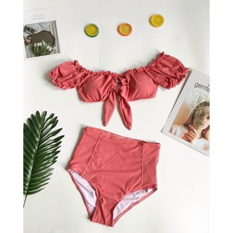 Bikini ❤️ FREESHIP❤️ hai mảnh bèo rớt vai thun gân