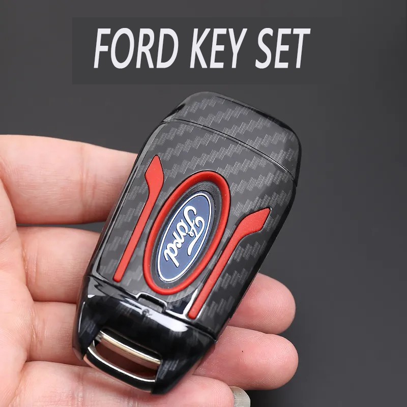 Móc Khóa Kim Loại Sợi Carbon Hình Logo Xe Hơi Ford