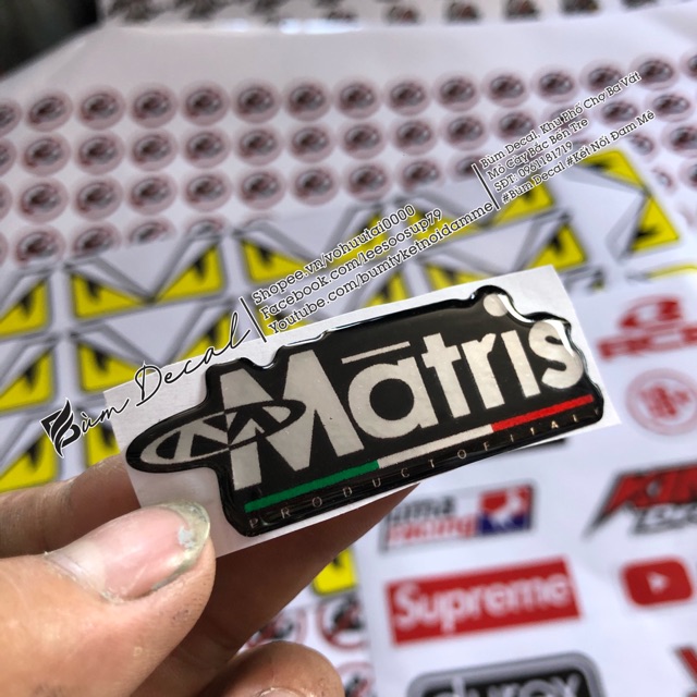 Logo matris in crome đổ nổi