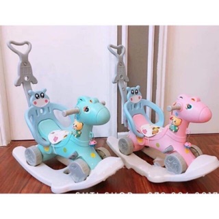 Ngựa bập bênh có tay đẩy