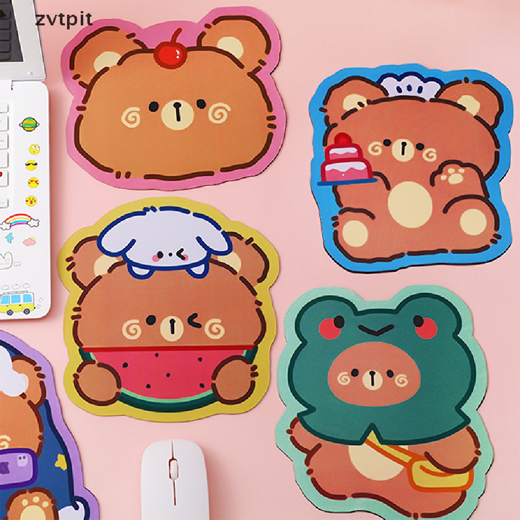 [ZVPT] Kawaii Cute Bear Mouse Pad Cute Ins Girl Heart Student Computer Small Mouse Non- DSF