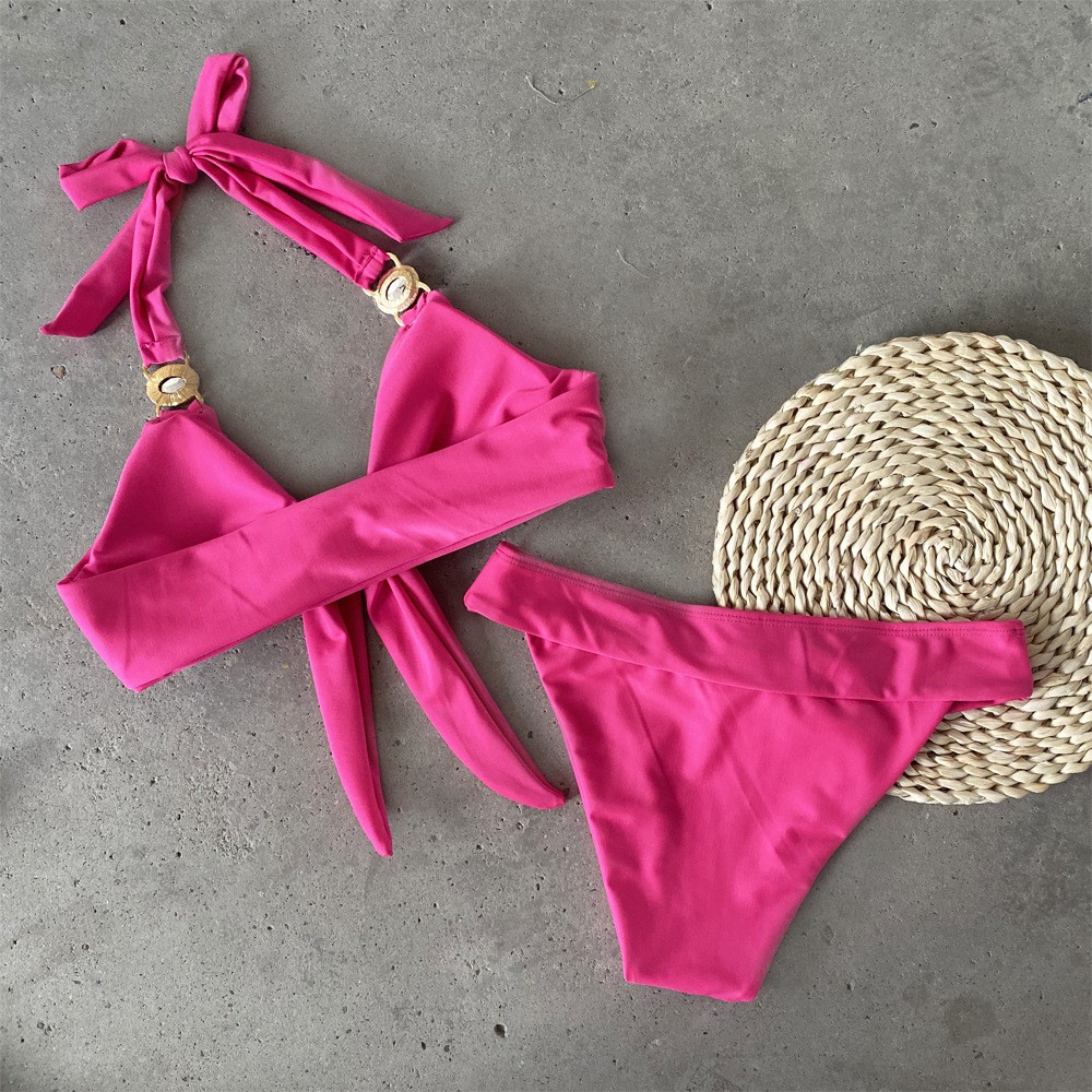 [BKN608] &lt;ÂU&gt; SET BIKINI MIX ĐÁ NƠ NGỰC HỒNG/XANH MINT/TRẮNG