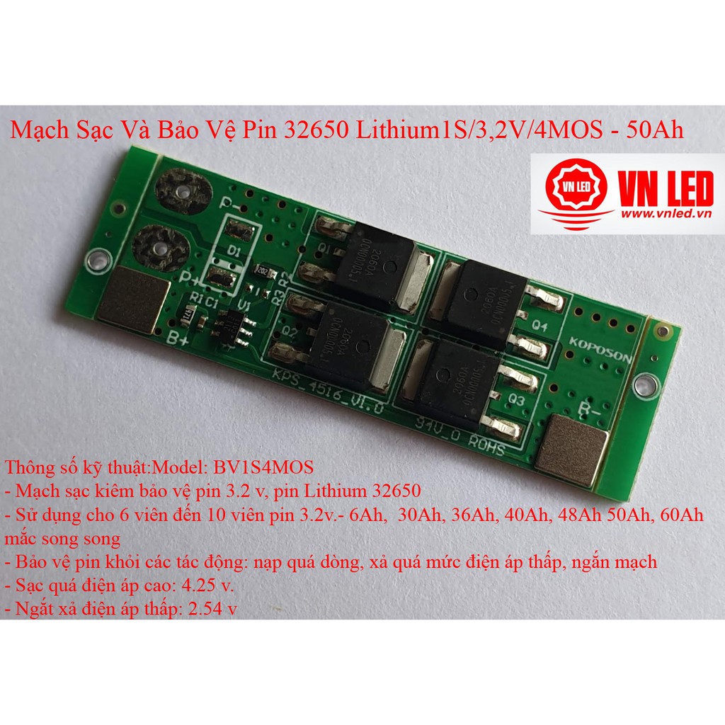 Mạch Sạc Và Bảo Vệ Pin 32650 Lithium 1S/3,2V/1PIN-1S/3,2V/2PIN-1S/3,2V/3PIN-1S/3,2V/4PIN-1S/3,2V/5PIN 0936395395