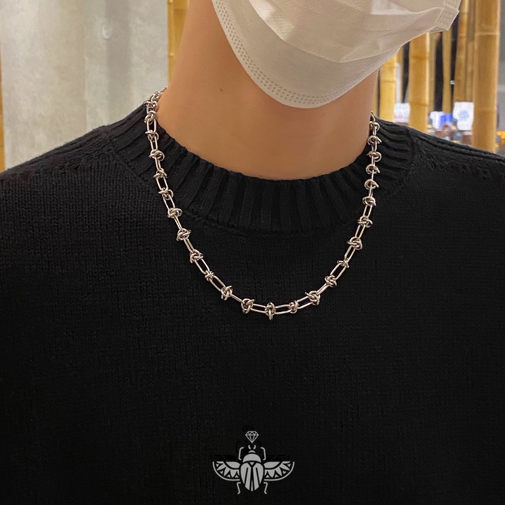 Vòng cổ Bằng Thép Không Gỉ Mặt Gai Thời Trang Hip Hop Đường Phố Cho Nam Và Nữ