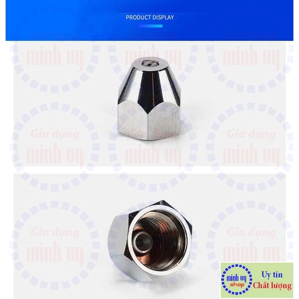 Béc xịt góc xòe cố định (từ 0 độ - 40 độ)  đầu phun inox thân đồng mạ Crom - ren trong M14