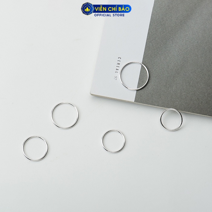 Nhẫn bạc nữ Glib trơn chất liệu bạc S925 thời trang phụ kiện trang sức nữ thương hiệu Viễn Chí Bảo N400604*