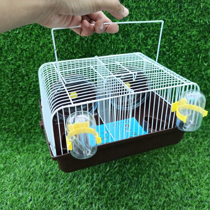 Lồng chuột Hamster 2 ngăn Full phụ kiện