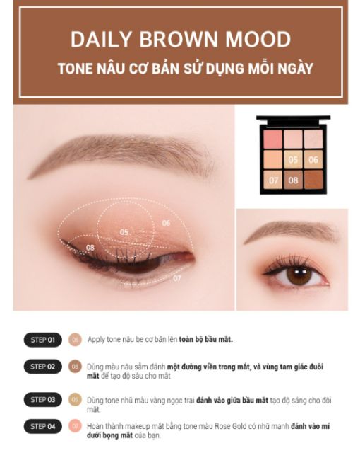 [Phấn mắt - Má hồng - Tạo Khối] Bảng Phấn Trang Điểm Đa Năng Merzy Bite The Beat Shadow Palette Pop In Mood