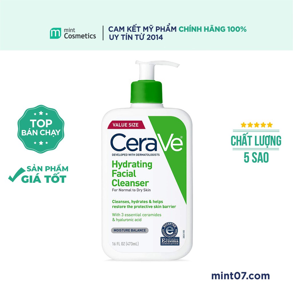 Sữa rửa mặt CeraVe Hydrating Cleanser, Normal to Dry