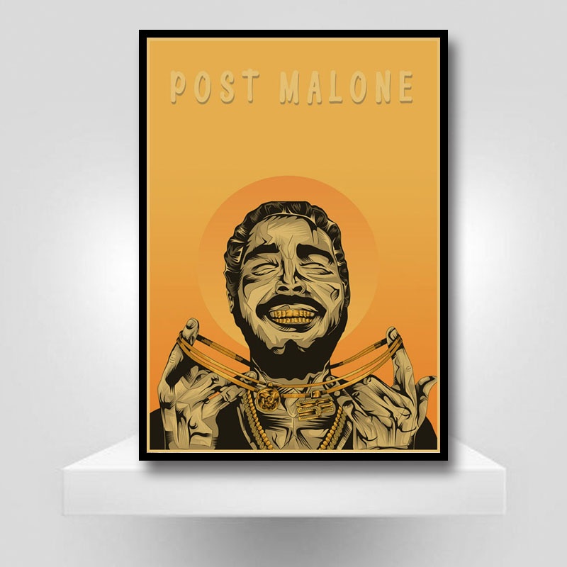 Eminem poster Giấy kraft Treo Tường Trang Trí In Hình rapper Sapper malone Cổ Điển hip hop Cho Quán bar / Phòng Khách