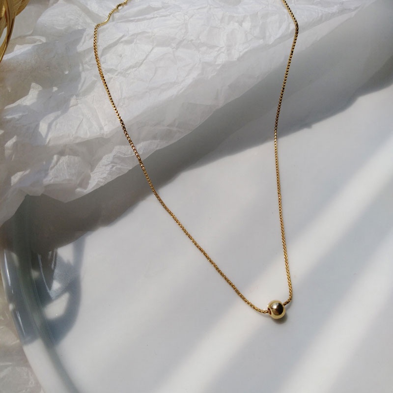 Dây chuyền mặt hình hạt tròn phong cách Hàn Quốc đơn giản thời trang dành cho nữ