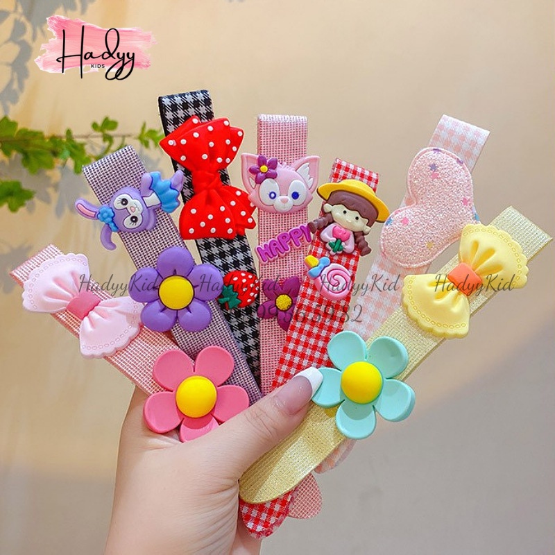 Bờm dán tóc cho bé băng đô cài đầu đính hình xinh xắn phong cách Hàn Quốc HadyyKids - B10