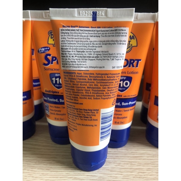 [USA] - Kem Chống Nắng Banana Boat Sport Thể Thao SPF110 (90ml)_Hàng Chính Hãng DKSH Việt Nam.