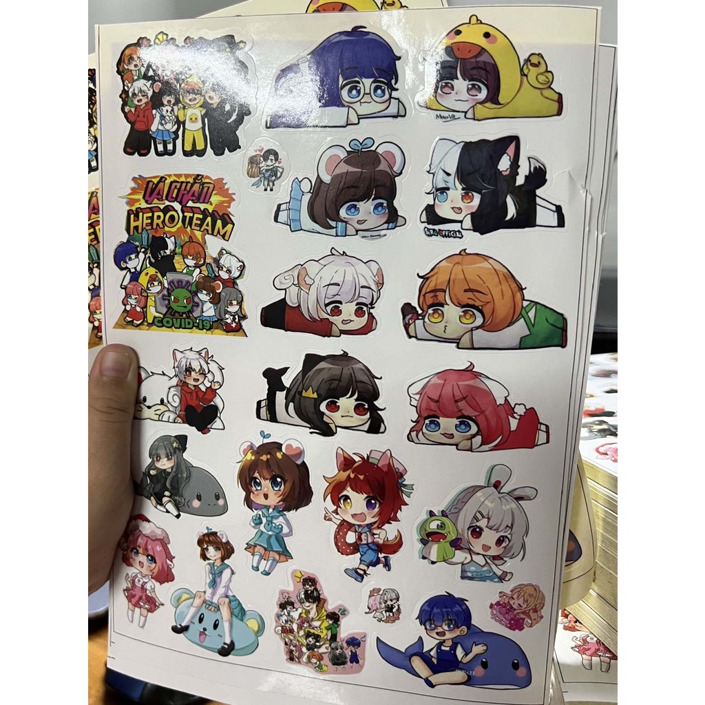 Sticker hình dán decal Hero Team hơn 20 miếng dán trang trí