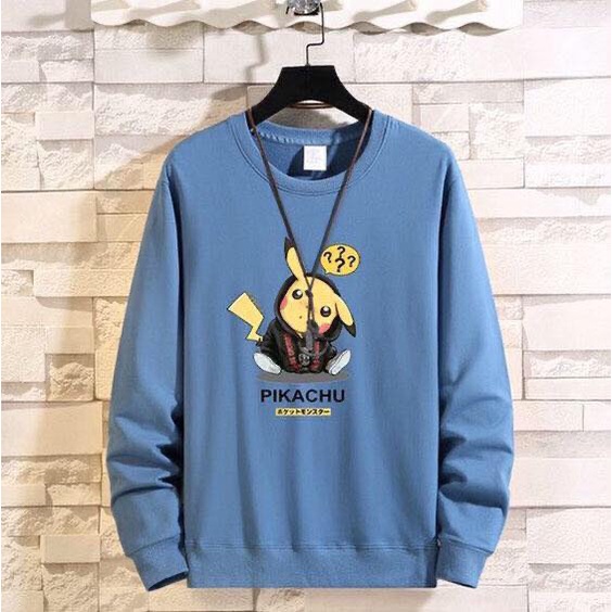 Áo Thun Nam Nữ Dài Tay unisex-Áo Pikachu 5 Màu Phog Cách Hàn Quốc | BigBuy360 - bigbuy360.vn