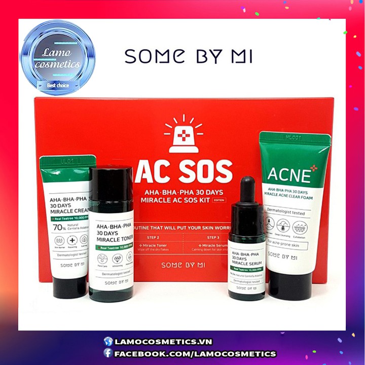 SET 4 MÓN NGỪA MỤN 𝐒𝐎𝐌𝐄 𝐁𝐘 𝐌𝐈 𝐀𝐂 𝐒𝐎𝐒 𝐀𝐇𝐀-𝐁𝐇𝐀-𝐏𝐇𝐀 30𝐃𝐀𝐘𝐒 𝐌𝐈𝐑𝐀𝐂𝐋𝐄 𝐊𝐈𝐓