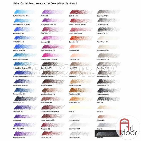 [ARTDOOR] Bộ bút chì màu Khô FABER CASTELL Polychromos 12 MÀU (hộp thiếc)