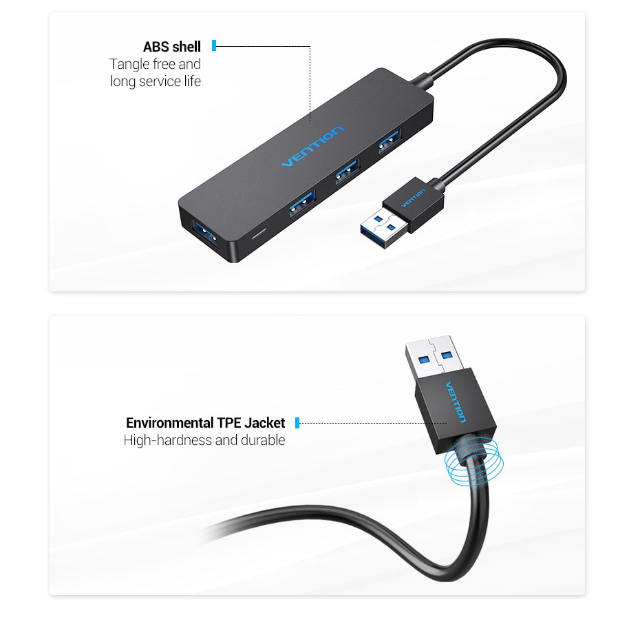 VENTION Hub Chia 4 Cổng Usb 3.0 Hub Otg Tốc Độ Cao Cho Máy Tính
