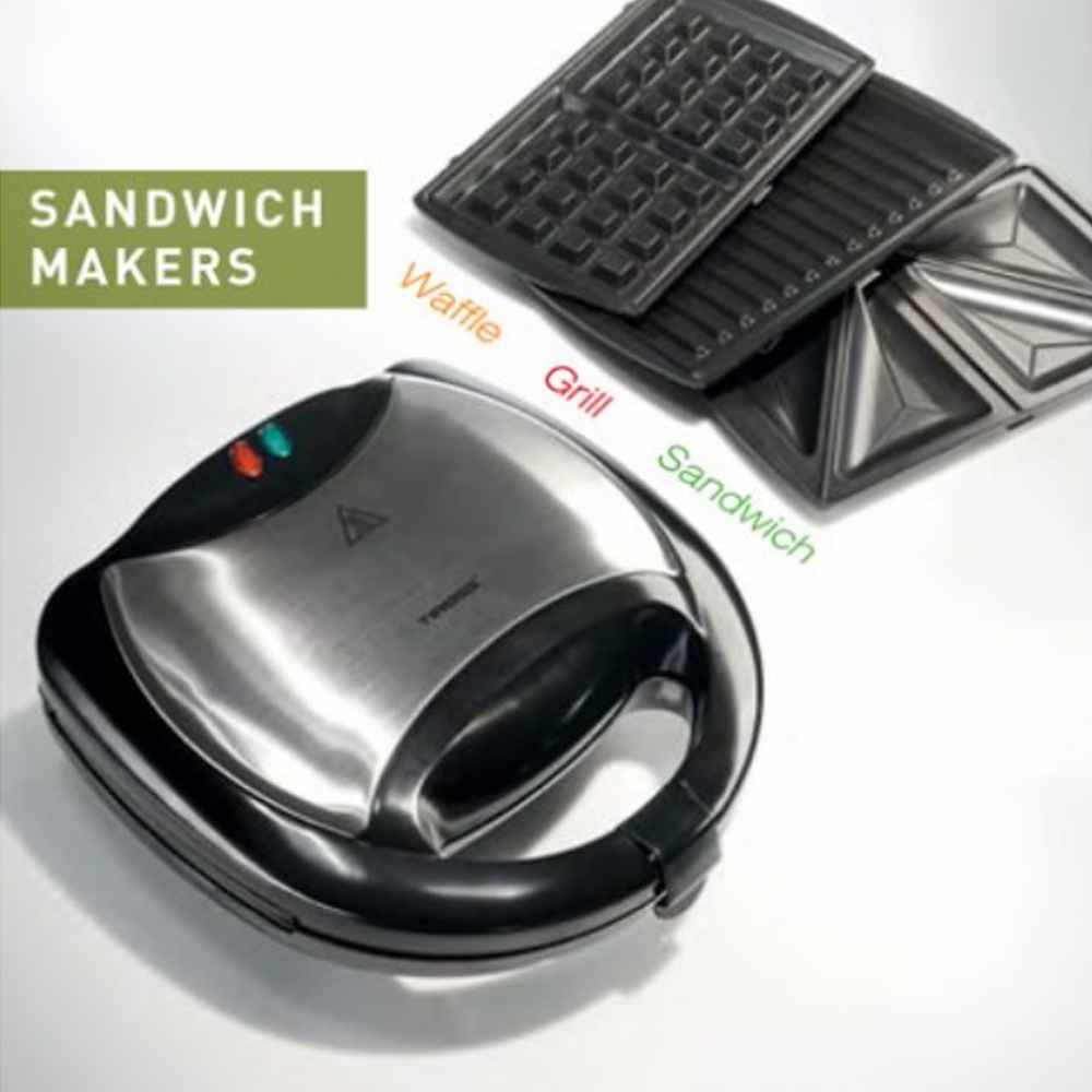 Máy Làm Bánh Waffle, Nướng Bánh Mì Sandwich Tiross TS513, 3 Trong 1, Hàng Chính Hãng, Bảo Hành 12 Tháng