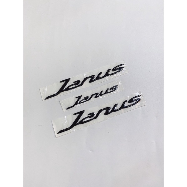 Bộ tem xe Janus chữ nổi dẻo dán trang trí xe, có sẵn keo tiện dụng