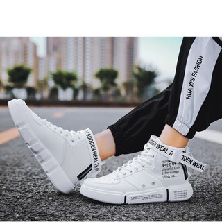 Giày Martin Nam Cổ Cao Siêu Chất Trắng BCC003