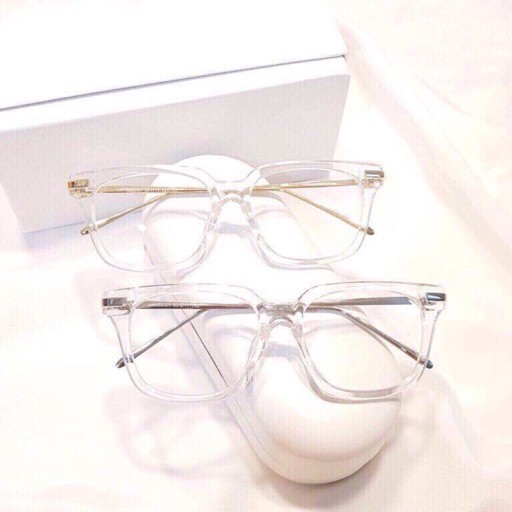GỌNG KÍNH UNISEX NAM NỮ TRONG SUỐT CHÂN KIM LOẠI THỜI TRANG MẮT VUÔNG - Bự store - MS 103