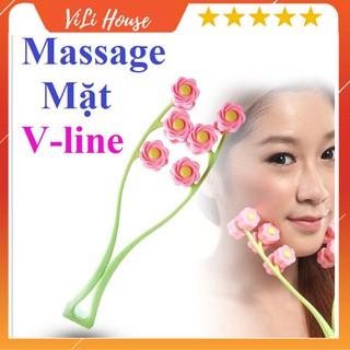 [HÀNG MỚI VỀ] Cây Lăn Massage Mặt Vline Hình Bông Hoa – Cây Lăn Cằm Làm Thon Gọn Mặt