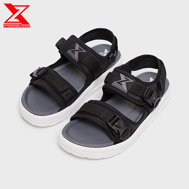 Sandal Nam Nữ  ZX 2102 - Siêu Nhẹ, không dán keo - phong cách streetstyle - Đen trắng