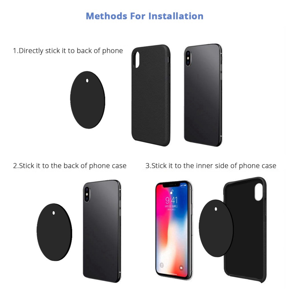 Tấm Kim Loại Nam Châm Kèm Miếng Dán Điện Thoại Cho Xe Hơi Đứng | BigBuy360 - bigbuy360.vn