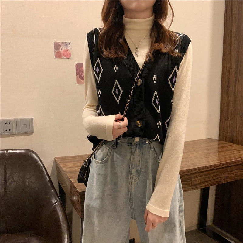 Xiaozhainv Áo Gile Không Tay Cổ Chữ V Dáng Rộng Phong Cách Hàn Quốc Cho Nữ | BigBuy360 - bigbuy360.vn