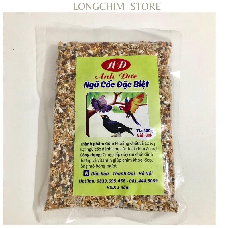 NGŨ CỐC ANH ĐỨC ĐẶC BIỆT 400g cho các loại chim biết nói