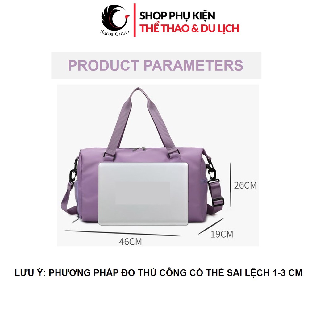 Túi Du Lịch Thể Thao Nhiều Ngăn Có Ngăn Tách Đồ Khô Ướt, Ngăn Để Giày Riêng Sarus Crane SC32