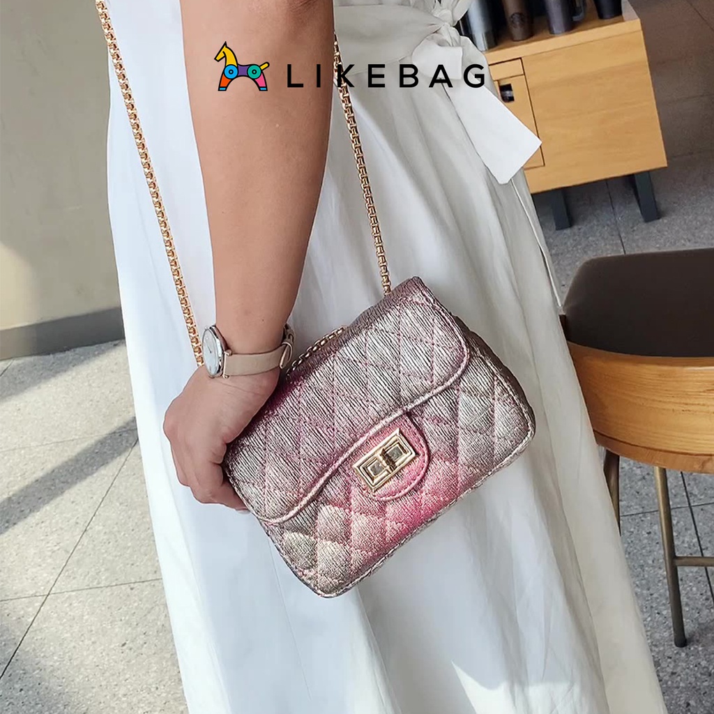 Túi nữ đeo chéo vai LIKEBAG đứng form phối dây xích cao cấp 220307075 - LIBAGI
