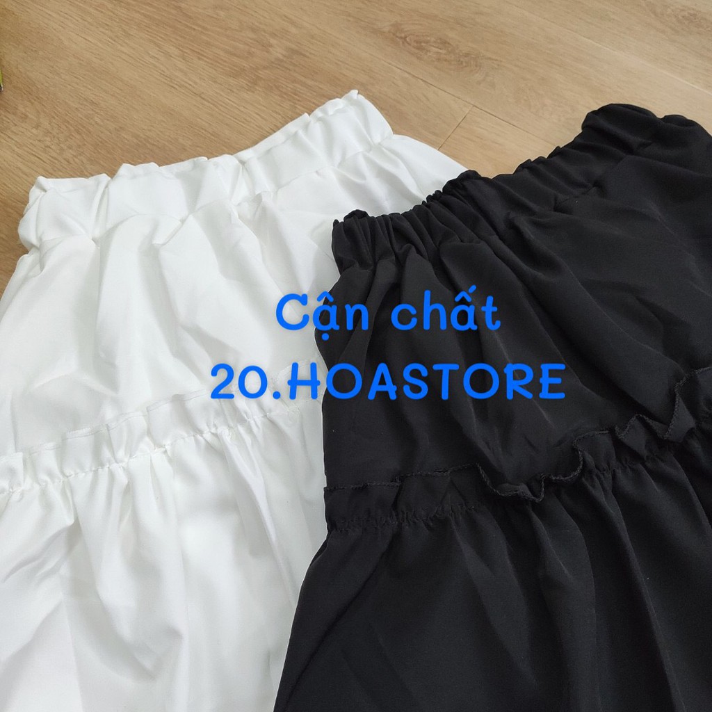 CHÂN VÁY XOÈ 2 TẦNG Chữ A Lưng Cao Đen Trắng Korea Style - VÁY NGẮN NỮ CHẤT ĐŨI Kèm Lót | BigBuy360 - bigbuy360.vn